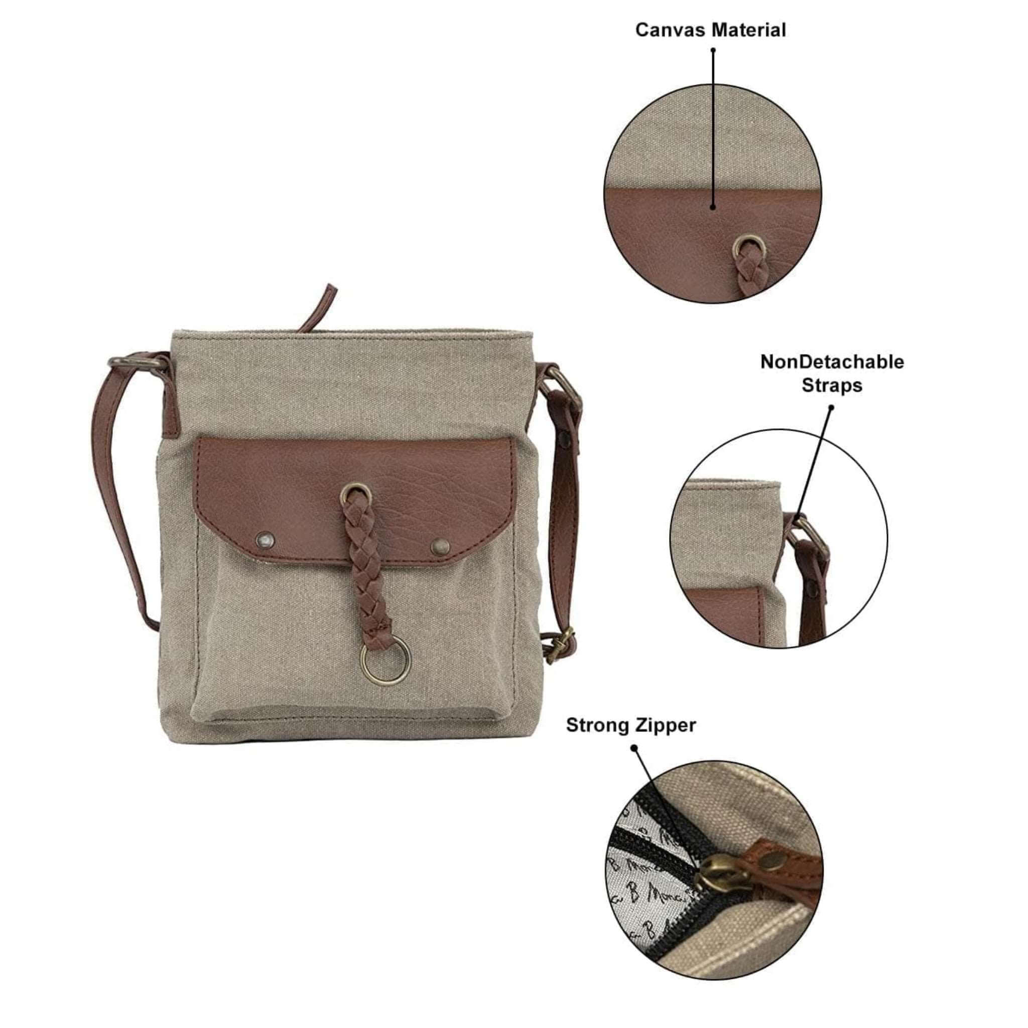 Cotton Canvas Crossbody Bag for Women 076